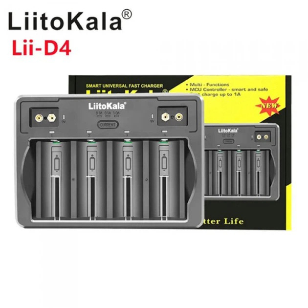 Універсальний зарядний пристрій Liitokala Lii-D4 на 4 канали (Li-ion, NiMH + NiCD + крона) Type-C Універсальний зарядний пристрій Liitokala Lii-D4 на 4 канали (Li-ion, NiMH + NiCD + крона) Type-C