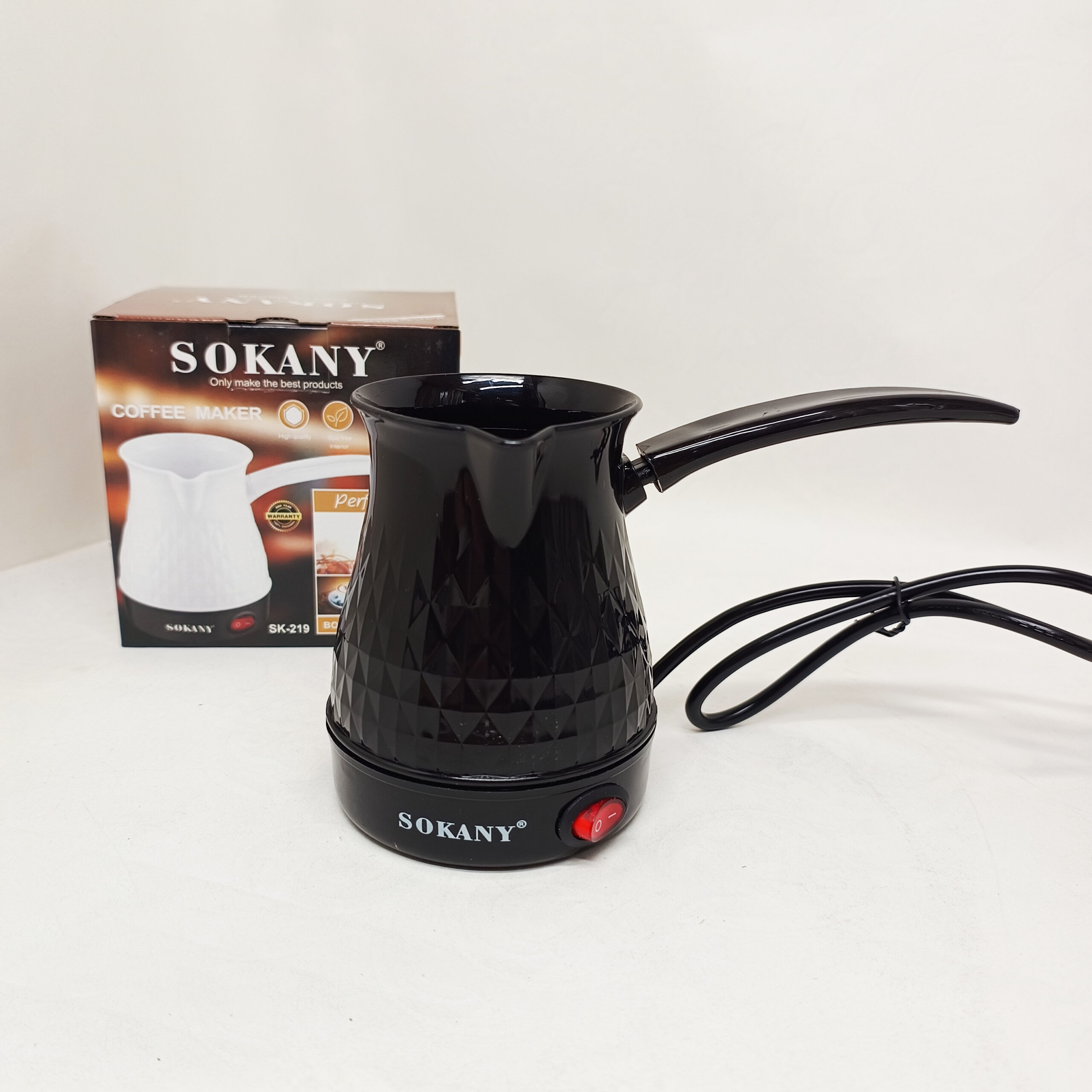 Электрическая турка Sokany SK-219 500мл 500Вт для кофе Black Электрическая турка Sokany SK-219 500мл 500Вт для кофе Black