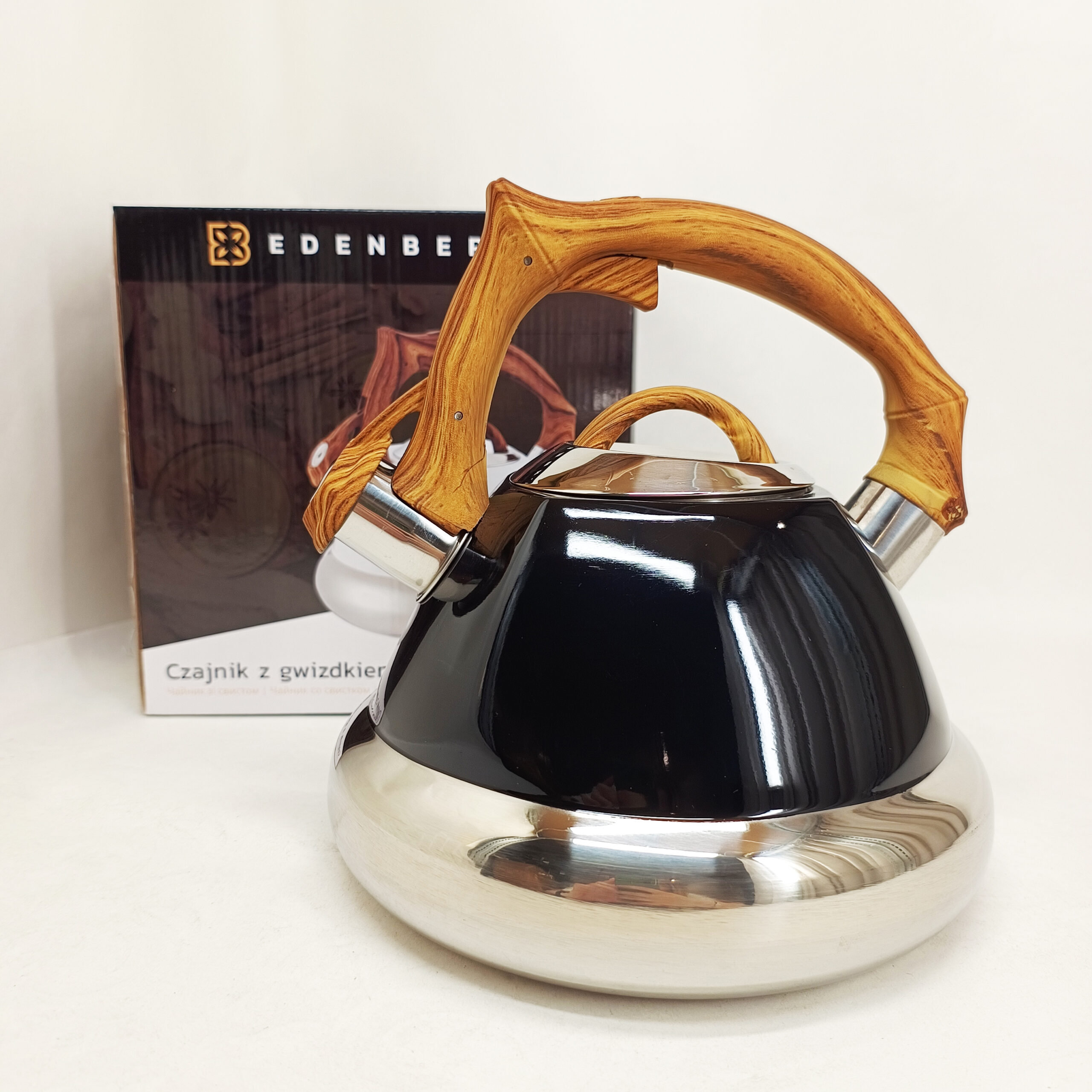 Чайник для плиты Edenberg EB-8823 нержавеющая сталь для газовой электрической индукционной плиты 3л Black Чайник для плиты Edenberg EB-8823 нержавеющая сталь для газовой электрической индукционной плиты 3л Black