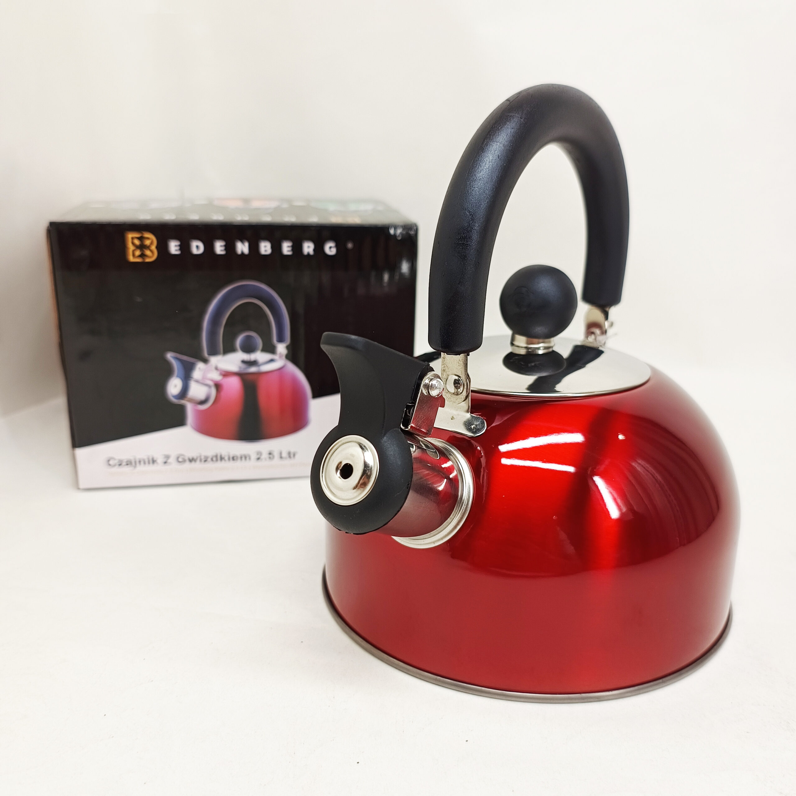 Чайник Edenberg EB-1346 из нержавеющей стали со свистком 2.5л Red Чайник Edenberg EB-1346 из нержавеющей стали со свистком 2.5л Red