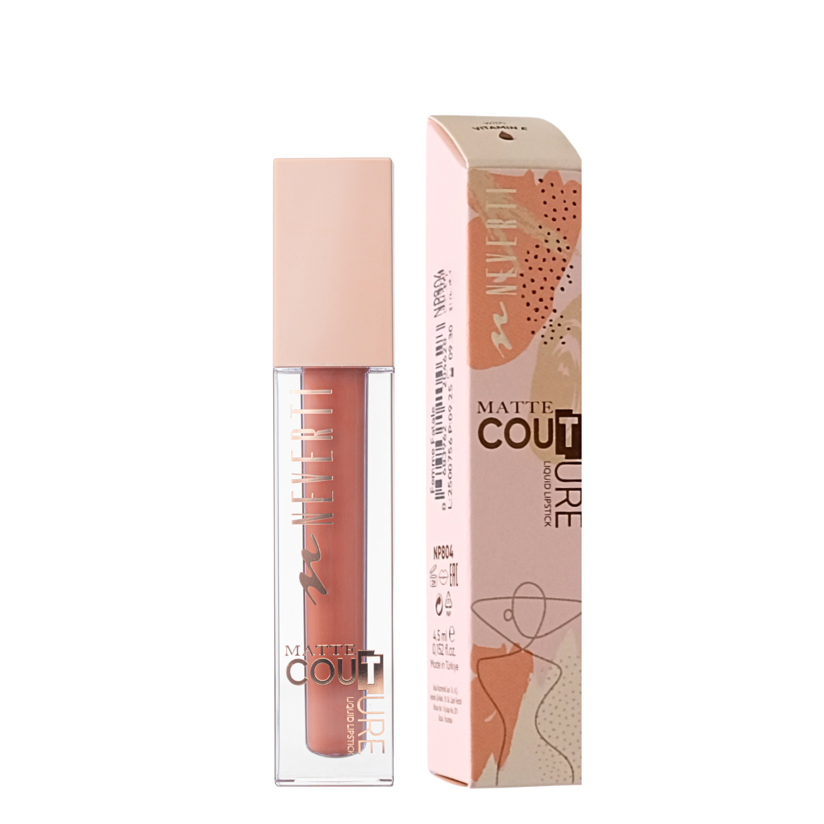 Матова помада для губ Neverti MATTE COUTURE LIQUID (NP804), 113 Bohemian Rose Рожево-коричнева Матова помада для губ Neverti MATTE COUTURE LIQUID (NP804), 113 Bohemian Rose Рожево-коричнева