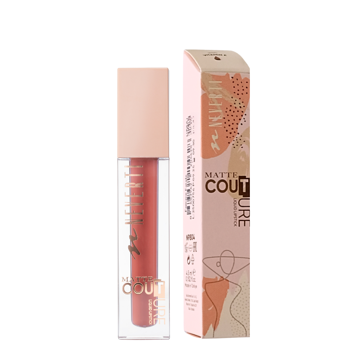 Матова помада для губ Neverti MATTE COUTURE LIQUID (NP804), 118 Sweet November, світло-бордова Матова помада для губ Neverti MATTE COUTURE LIQUID (NP804), 118 Sweet November, світло-бордова
