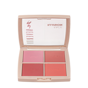 Палітра рум'ян Neverti Illusion Blush 4 відтінки (NP207R). Зображення №2