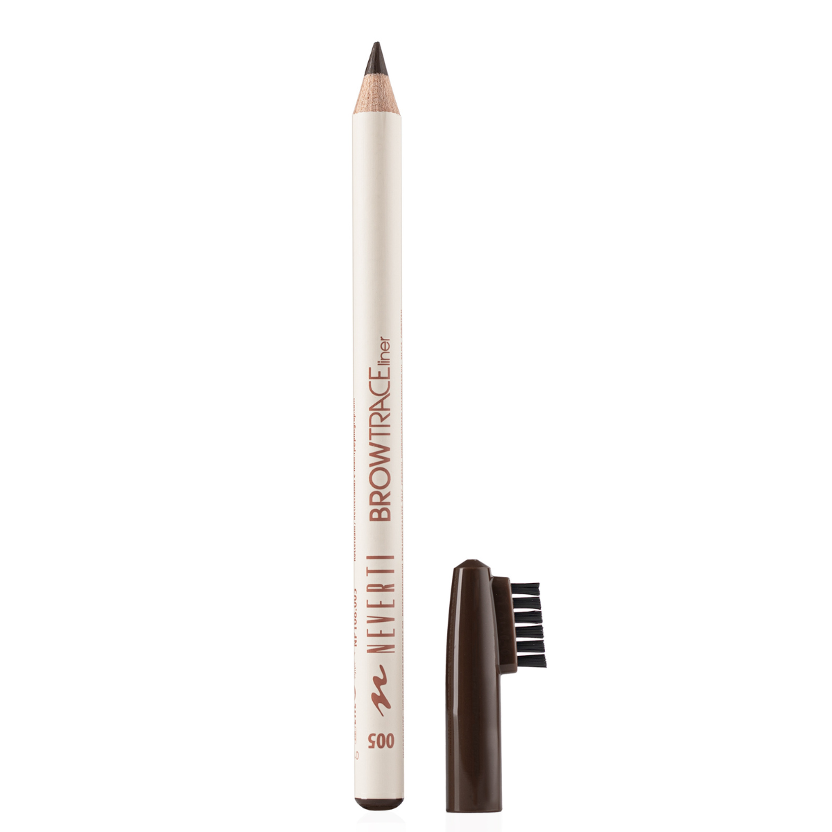 Карандаш для бровей Neverti Trace Liner с щеточкой (NP108), 005 Темно-коричневый Карандаш для бровей Neverti Trace Liner с щеточкой (NP108), 005 Темно-коричневый
