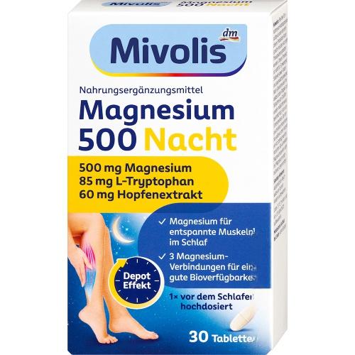 Mivolis Magnesium 500 Nacht Depot, 30 таблеток Mivolis Magnesium 500 Nacht Depot, 30 таблеток
