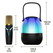 Портативная колонка XM-A68 с RGB подсветкой и микрофоном, Bluetooth микрофон для караоке. Изображение №3