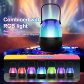 Портативная колонка XM-A68 с RGB подсветкой и микрофоном, Bluetooth микрофон для караоке. Изображение №4
