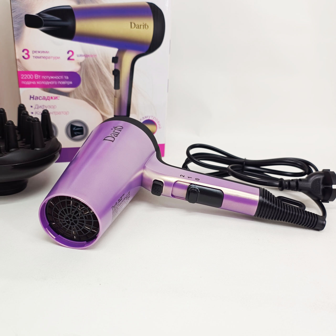 Фен DARIO DHD9222 2200Вт Purple Фен DARIO DHD9222 2200Вт Purple