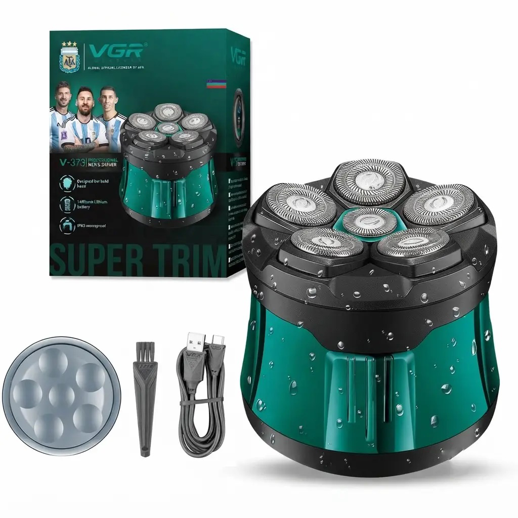 Электробритва VGR V-373 6D для бритья головы с роторными головками и LED-дисплеем Электробритва VGR V-373 6D для бритья головы с роторными головками и LED-дисплеем