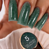 Гель-лак для ногтей с блестками Steffani Color Gel Polish Starlight 9 мл, 05 Зеленый с шиммером. Изображение №2
