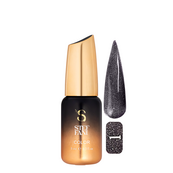 Гель-лак для ногтей с блестками Steffani Color Gel Polish Starlight 9 мл, 01 Темно-серый с шиммером. Изображение №2