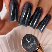 Гель-лак для ногтей с блестками Steffani Color Gel Polish Starlight 9 мл, 01 Темно-серый с шиммером. Изображение №3
