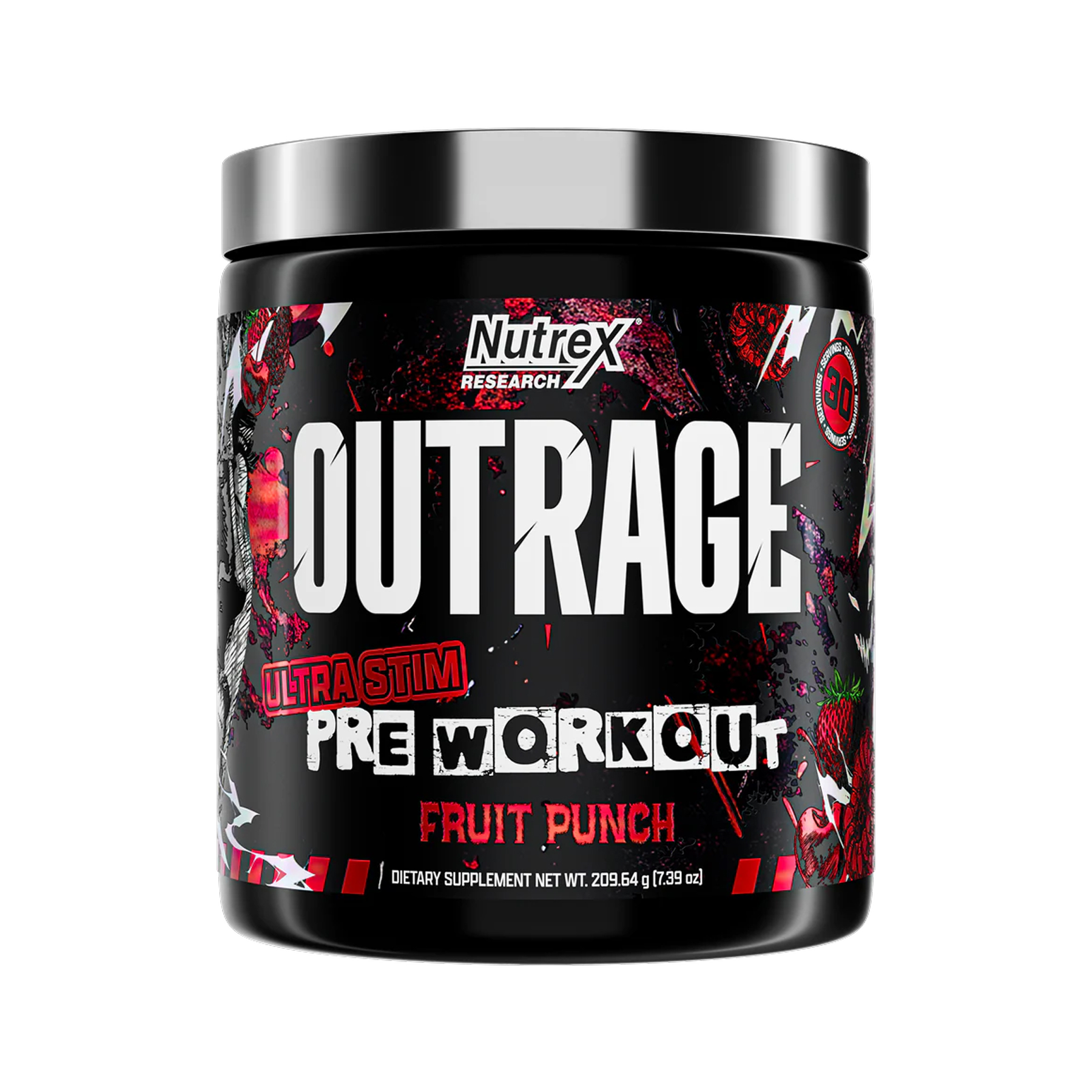 Outrage High‑Stim Pre‑Workout - 30 servings Fruit Punch Outrage High‑Stim Pre‑Workout - 30 servings Fruit Punch