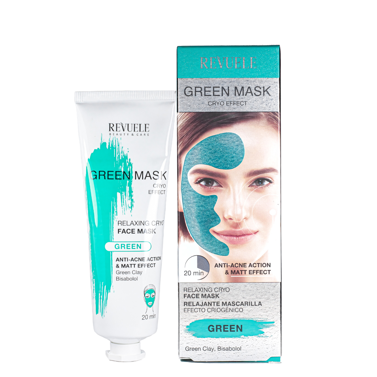 Маска для лица от акне Revuele Anti-Acne Green Face Mask Cryo Effect 80 мл Маска для лица от акне Revuele Anti-Acne Green Face Mask Cryo Effect 80 мл