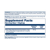 Ginkgo Biloba Leaf Extract 60mg - 60 vcaps. Зображення №2 Ginkgo Biloba Leaf Extract 60mg - 60 vcaps. Зображення №2