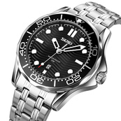 Skmei 9276SSIBK Silver-Black Steel Strap. Изображение №2