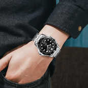 Skmei 9276SSIBK Silver-Black Steel Strap. Изображение №3
