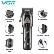 Машинка для стрижки волосся VGR Hair Clipper V-653 Voyager, бездротова електробритва, для дому. Зображення №3 Машинка для стрижки волосся VGR Hair Clipper V-653 Voyager, бездротова електробритва, для дому. Зображення №3