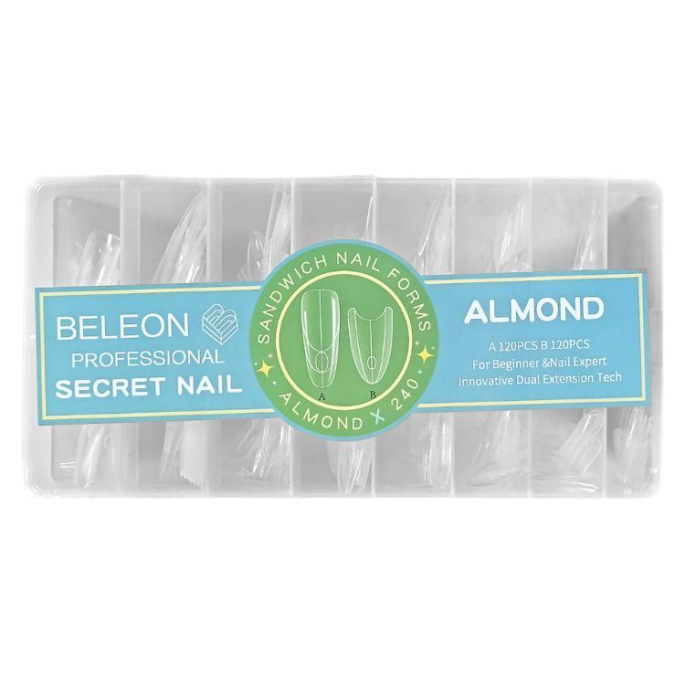 Тіпси сендвіч для нарощування нігтів гелеві Beleon Professional Almond 240 шт Тіпси сендвіч для нарощування нігтів гелеві Beleon Professional Almond 240 шт