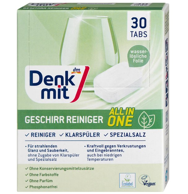 Denkmit Таблетки для посудомоечной машины Nature 30 шт Denkmit Таблетки для посудомоечной машины Nature 30 шт