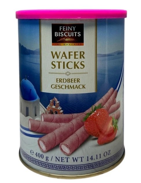 Вафельные трубочки клубничные Feiny Biscuits 400 г Вафельные трубочки клубничные Feiny Biscuits 400 г