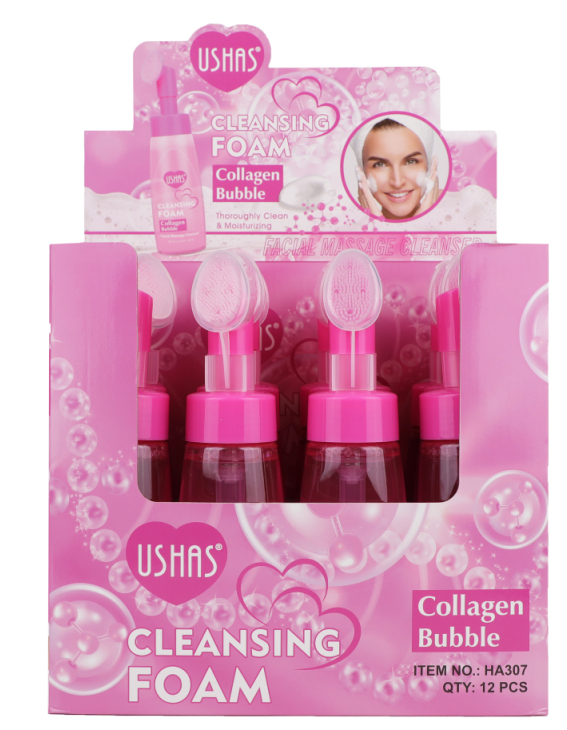 Пенка для умывания USHAS Collagen Bubble с коллагеном и щеточкой для массажа лица HA307 Пенка для умывания USHAS Collagen Bubble с коллагеном и щеточкой для массажа лица HA307