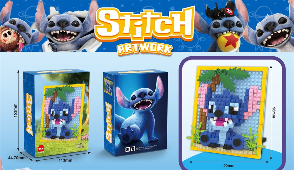 Конструктор-мозаїка Стіч 272 деталі - пікселарт картина Disney Lilo & Stitch Конструктор-мозаїка Стіч 272 деталі - пікселарт картина Disney Lilo & Stitch