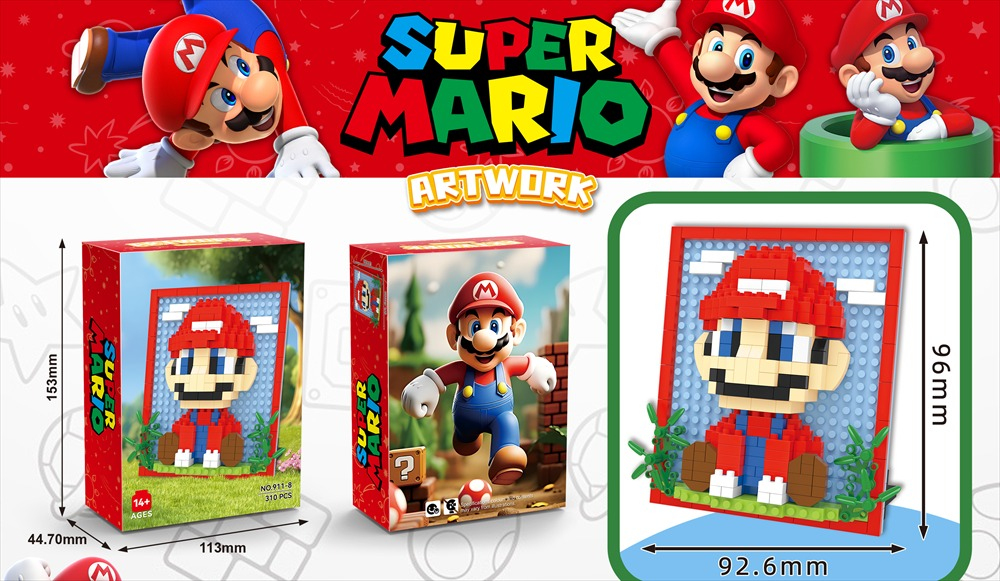 Конструктор піксельний Super Mario Artwork 310 деталей - фігурка Маріо у рамці Конструктор піксельний Super Mario Artwork 310 деталей - фігурка Маріо у рамці