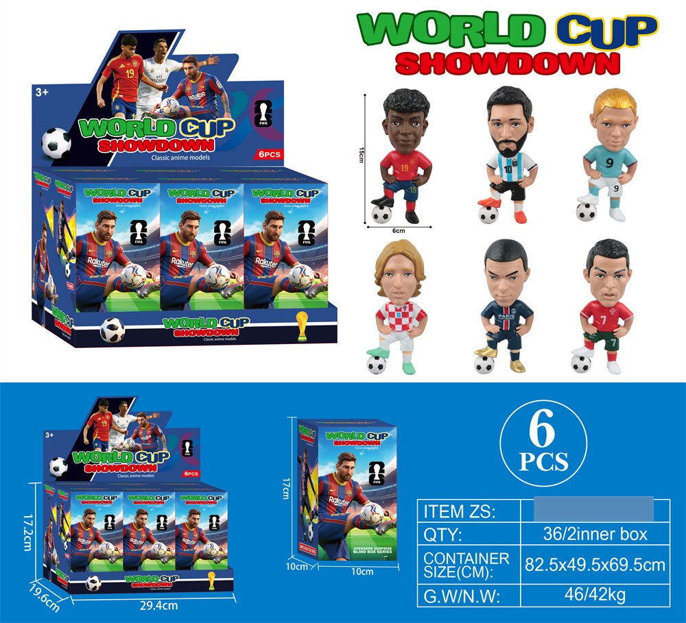 Набір фігурок футболістів World Cup Showdown сліпа коробка 6 шт - колекційні іграшки Набір фігурок футболістів World Cup Showdown сліпа коробка 6 шт - колекційні іграшки