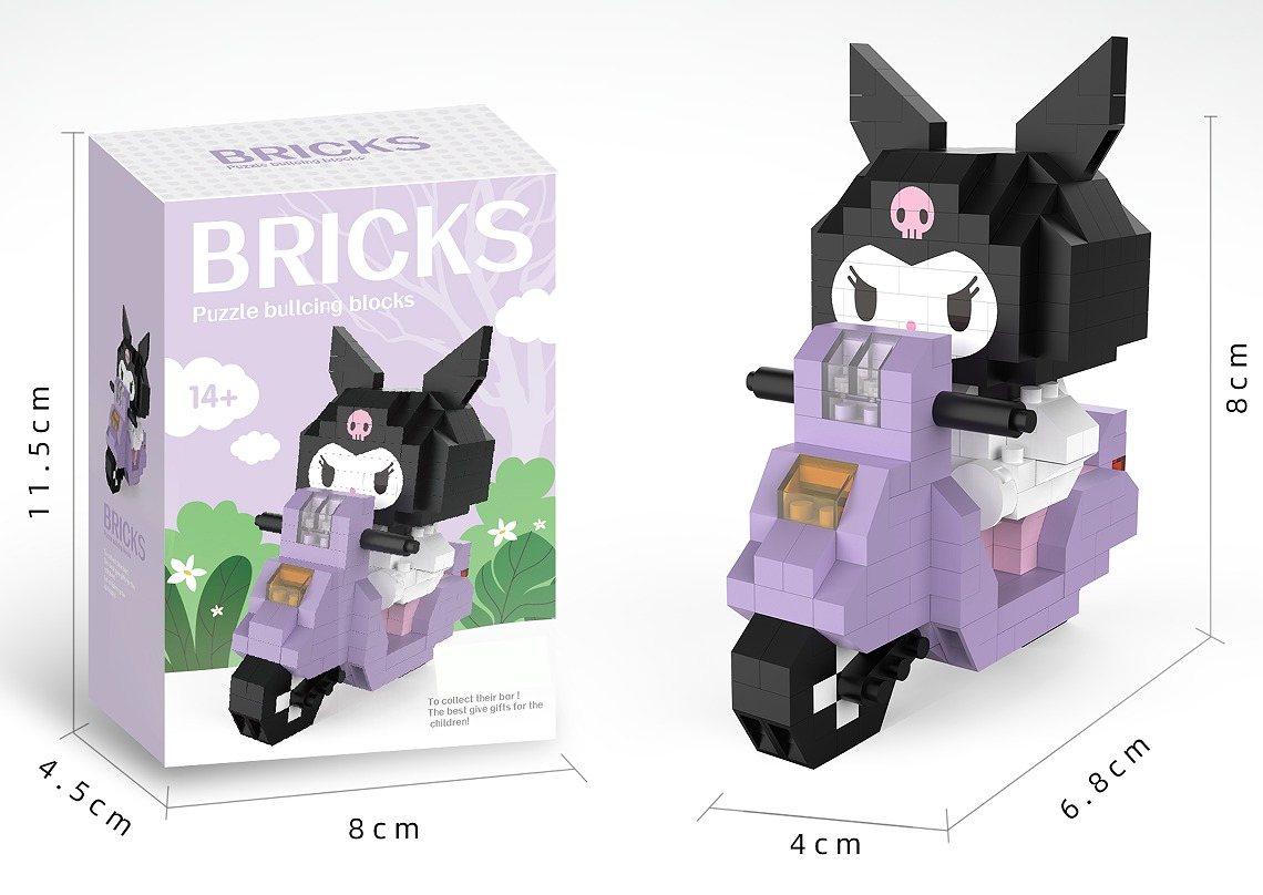 Конструктор Куромі на мопеді міні блоки 323 деталі - збірна фігурка Bricks Puzzle Конструктор Куромі на мопеді міні блоки 323 деталі - збірна фігурка Bricks Puzzle
