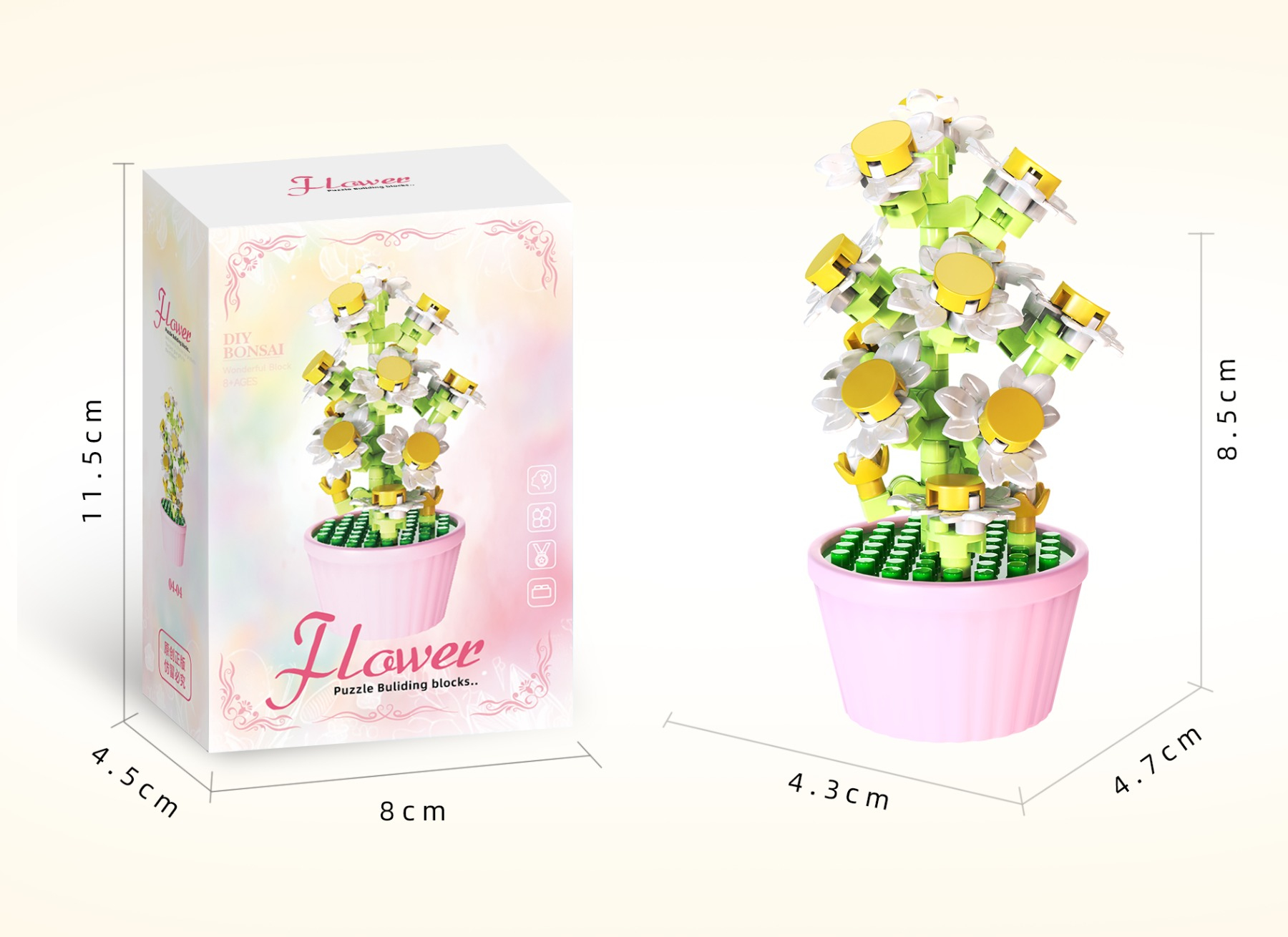 Конструктор квітка ромашка у горщику DIY Bonsai Flower 110 деталей рожевий горщик Конструктор квітка ромашка у горщику DIY Bonsai Flower 110 деталей рожевий горщик