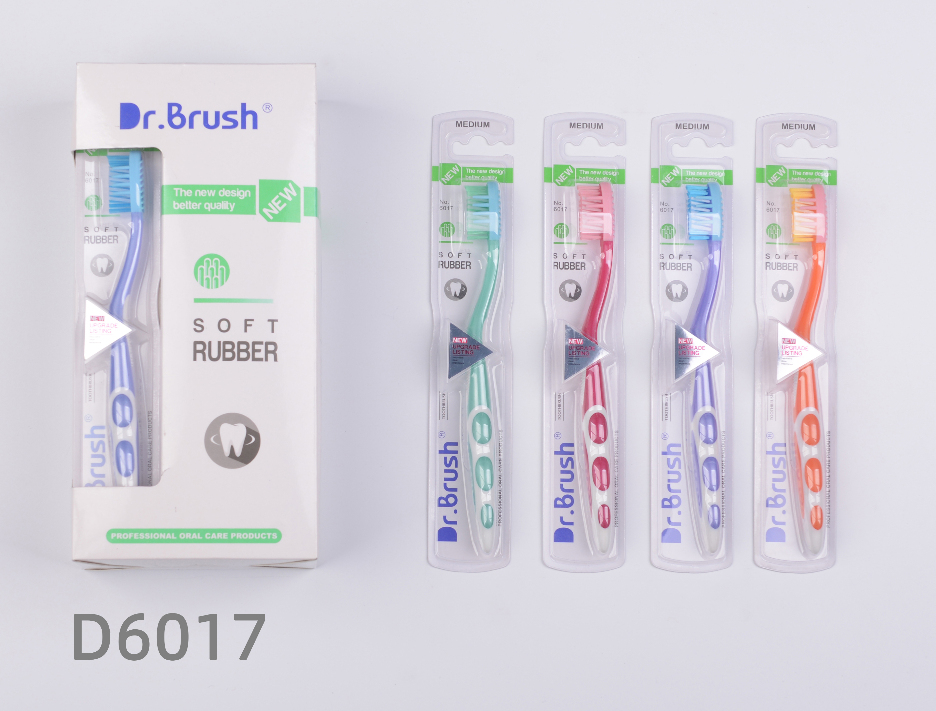 Зубна щітка Dr.Brush Soft Rubber середньої жорсткості D6017 в асортименті кольорів Зубна щітка Dr.Brush Soft Rubber середньої жорсткості D6017 в асортименті кольорів