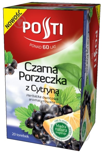 Чай черный со вкусом черной смородины и лимона Posti 20 шт Чай черный со вкусом черной смородины и лимона Posti 20 шт
