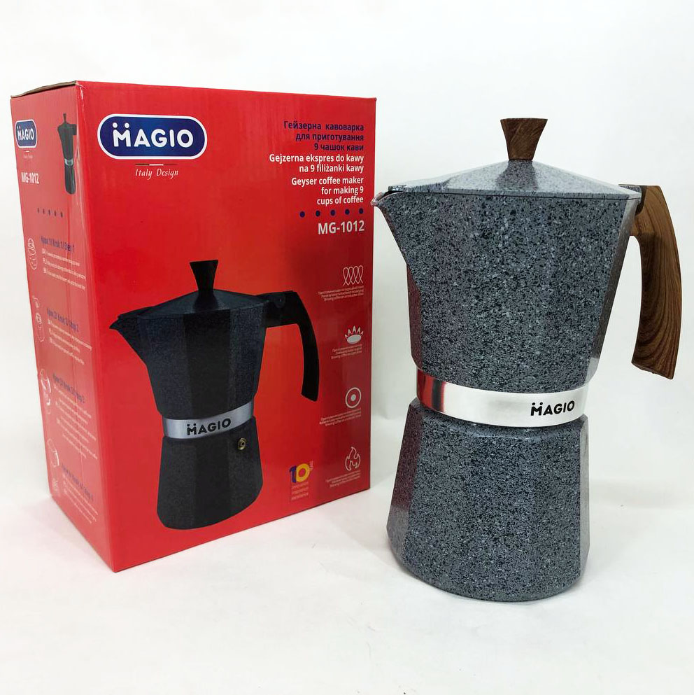 Гейзерная кофеварка Magio MG-1012 450 мл, кофеварка для дома, турка гейзерная для кофе, кофейник гейзерный Гейзерная кофеварка Magio MG-1012 450 мл, кофеварка для дома, турка гейзерная для кофе, кофейник гейзерный