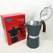 Гейзерная кофеварка Magio MG-1012 450 мл, кофеварка для дома, турка гейзерная для кофе, кофейник гейзерный. Изображение №2 Гейзерная кофеварка Magio MG-1012 450 мл, кофеварка для дома, турка гейзерная для кофе, кофейник гейзерный. Изображение №2