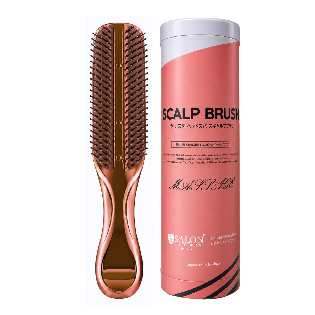 Масажна щітка для волосся та шкіри голови Salon Professional Scalp Brush (SP 1454), бронзова Масажна щітка для волосся та шкіри голови Salon Professional Scalp Brush (SP 1454), бронзова