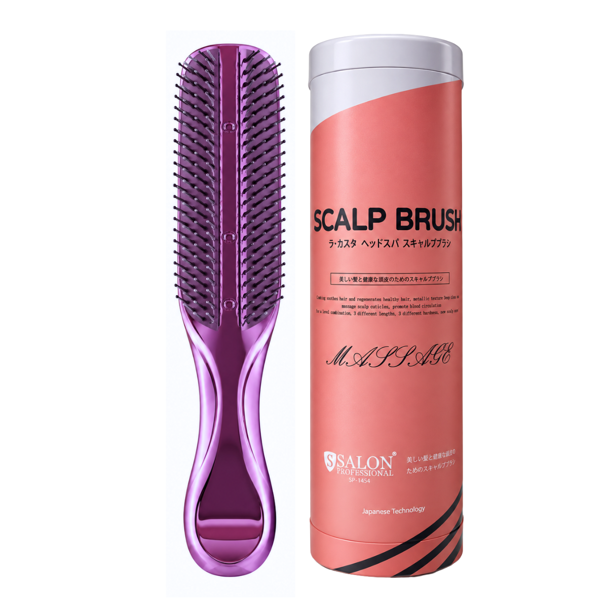 Массажная щетка для волос и кожи головы Salon Professional Scalp Brush (SP 1454), фиолетовая Массажная щетка для волос и кожи головы Salon Professional Scalp Brush (SP 1454), фиолетовая