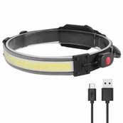Фонарик налобный мягкий аккумуляторный XQ-T1C USB с красными задними огнями, фонарь на голову для рыбалки. Изображение №3