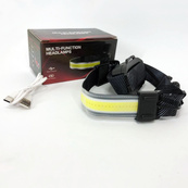 Фонарик налобный мягкий аккумуляторный XQ-T1C USB с красными задними огнями, фонарь на голову для рыбалки. Изображение №9