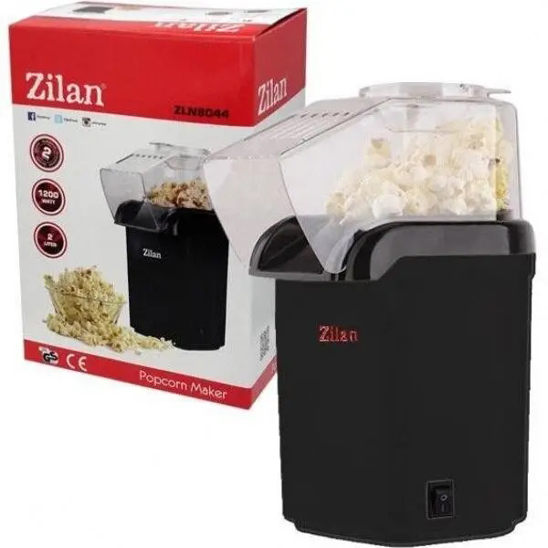 Апарат для приготування попкорну Zilan ZLN8045B, 1200 Вт, 2 л Апарат для приготування попкорну Zilan ZLN8045B, 1200 Вт, 2 л