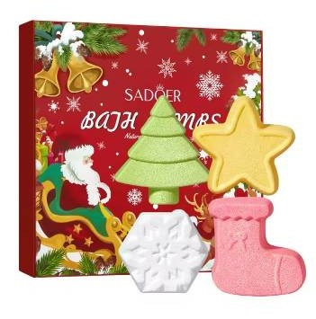 Подарунковий набір бомбочок для ванни Sadoer Christmas 4 шт Подарунковий набір бомбочок для ванни Sadoer Christmas 4 шт