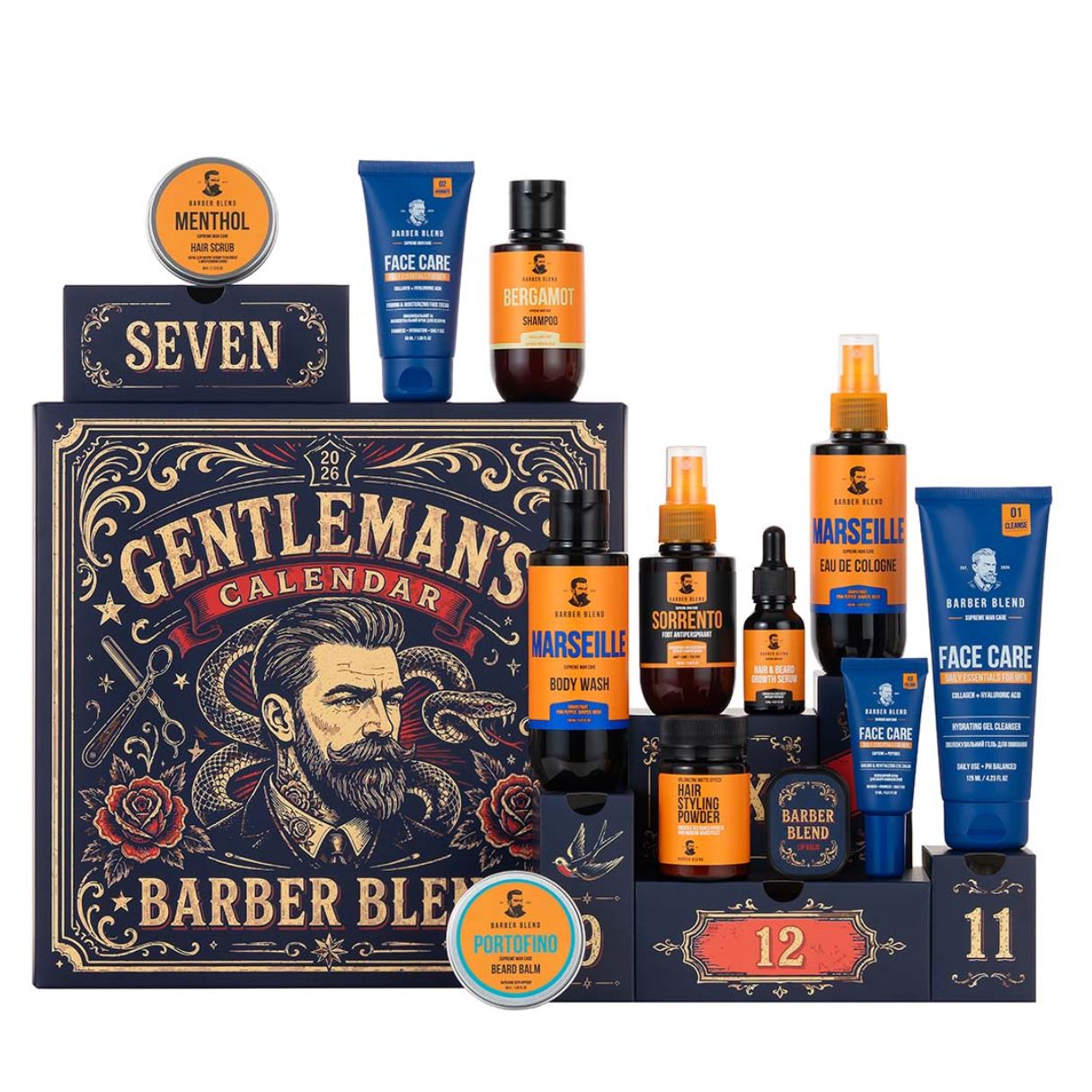 Адвент-календарь для мужчин Barber Blend Gentleman's Calendar 2027, 12 продуктов Адвент-календарь для мужчин Barber Blend Gentleman's Calendar 2027, 12 продуктов