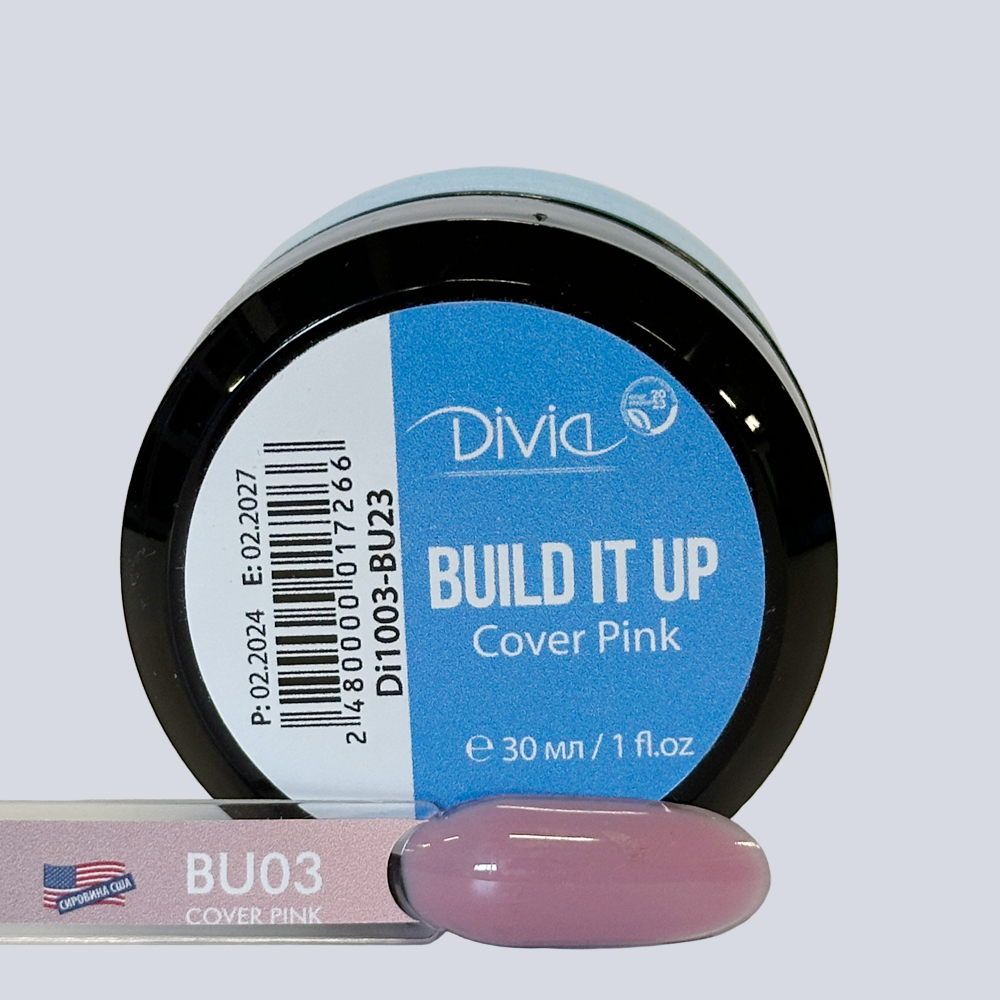 Рідкий гель для нігтів Divia "Build It Up" - Di1003 (30 мл) BU23 - Cover Pink рожевий холодний Рідкий гель для нігтів Divia "Build It Up" - Di1003 (30 мл) BU23 - Cover Pink рожевий холодний