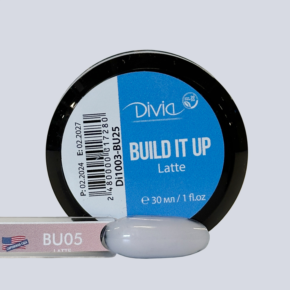 Рідкий гель для нігтів Divia "Build It Up" - Di1003 (30 мл) BU25 - Latte Рідкий гель для нігтів Divia "Build It Up" - Di1003 (30 мл) BU25 - Latte