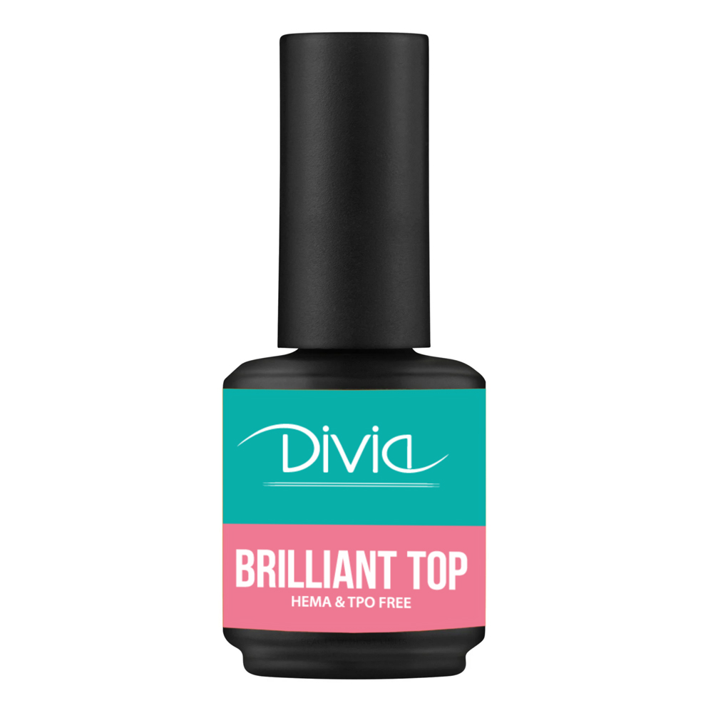 Топ для ногтей без липкого слоя Divia "Brilliant" - Di1081 (15 мл) Топ для ногтей без липкого слоя Divia "Brilliant" - Di1081 (15 мл)