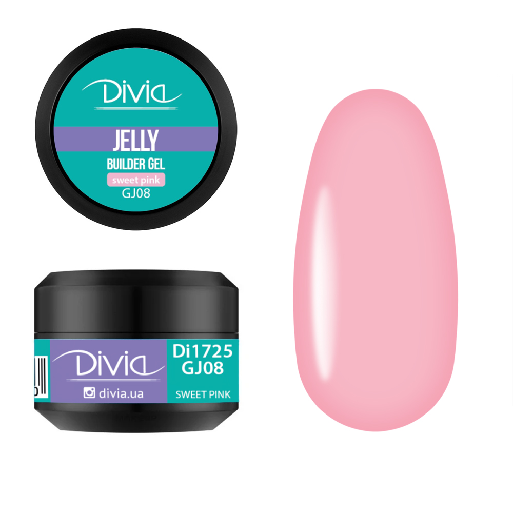 Гель для нарощування нігтів Divia "Jelly Builder Gel" - Di1725 (5 г) GJ08 - Sweet Pink (рожевий) Гель для нарощування нігтів Divia "Jelly Builder Gel" - Di1725 (5 г) GJ08 - Sweet Pink (рожевий)