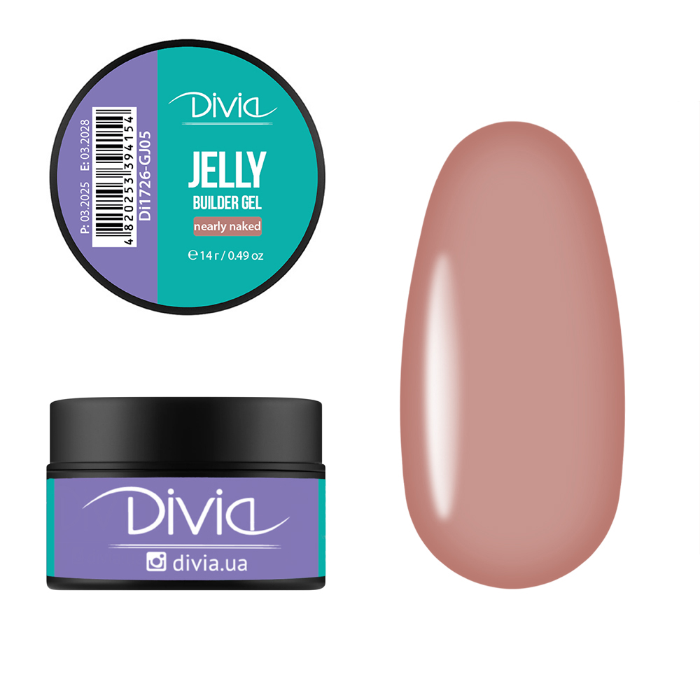Гель для наращивания ногтей Divia "Jelly Builder Gel" - Di1726 (14 г) GJ05 - Nearly Naked (нюдовый) Гель для наращивания ногтей Divia "Jelly Builder Gel" - Di1726 (14 г) GJ05 - Nearly Naked (нюдовый)