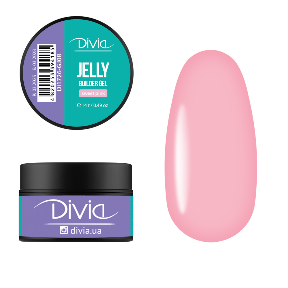 Гель для наращивания ногтей Divia "Jelly Builder Gel" - Di1726 (14 г) GJ08 - Sweet Pink (розовый) Гель для наращивания ногтей Divia "Jelly Builder Gel" - Di1726 (14 г) GJ08 - Sweet Pink (розовый)
