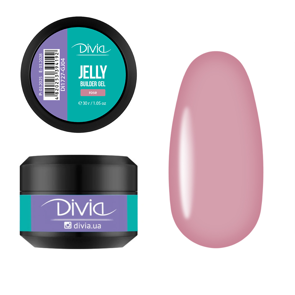 Гель для наращивания ногтей Divia "Jelly Builder Gel" - Di1727 (30 г) GJ04 - Rose (нежно-розовый) Гель для наращивания ногтей Divia "Jelly Builder Gel" - Di1727 (30 г) GJ04 - Rose (нежно-розовый)