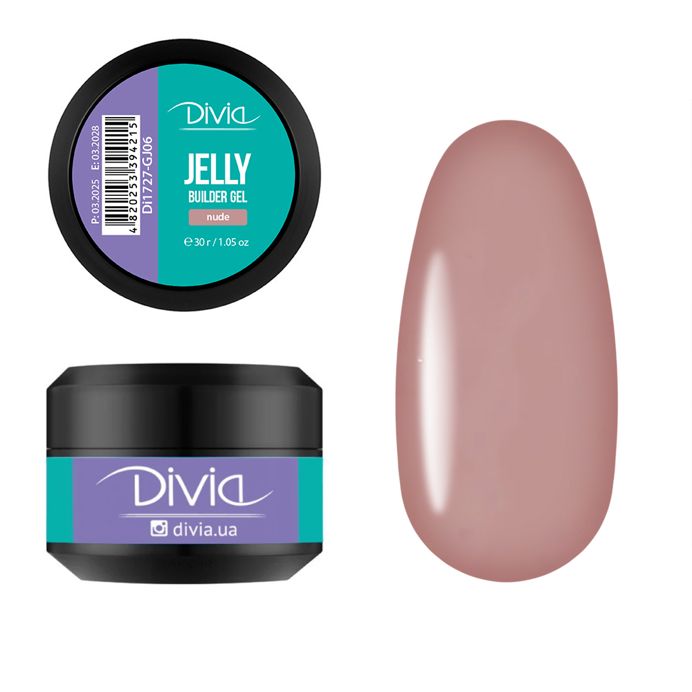 Гель для нарощування нігтів Divia "Jelly Builder Gel" - Di1727 (30 г) GJ06 - Nude (теплий бежевий) Гель для нарощування нігтів Divia "Jelly Builder Gel" - Di1727 (30 г) GJ06 - Nude (теплий бежевий)